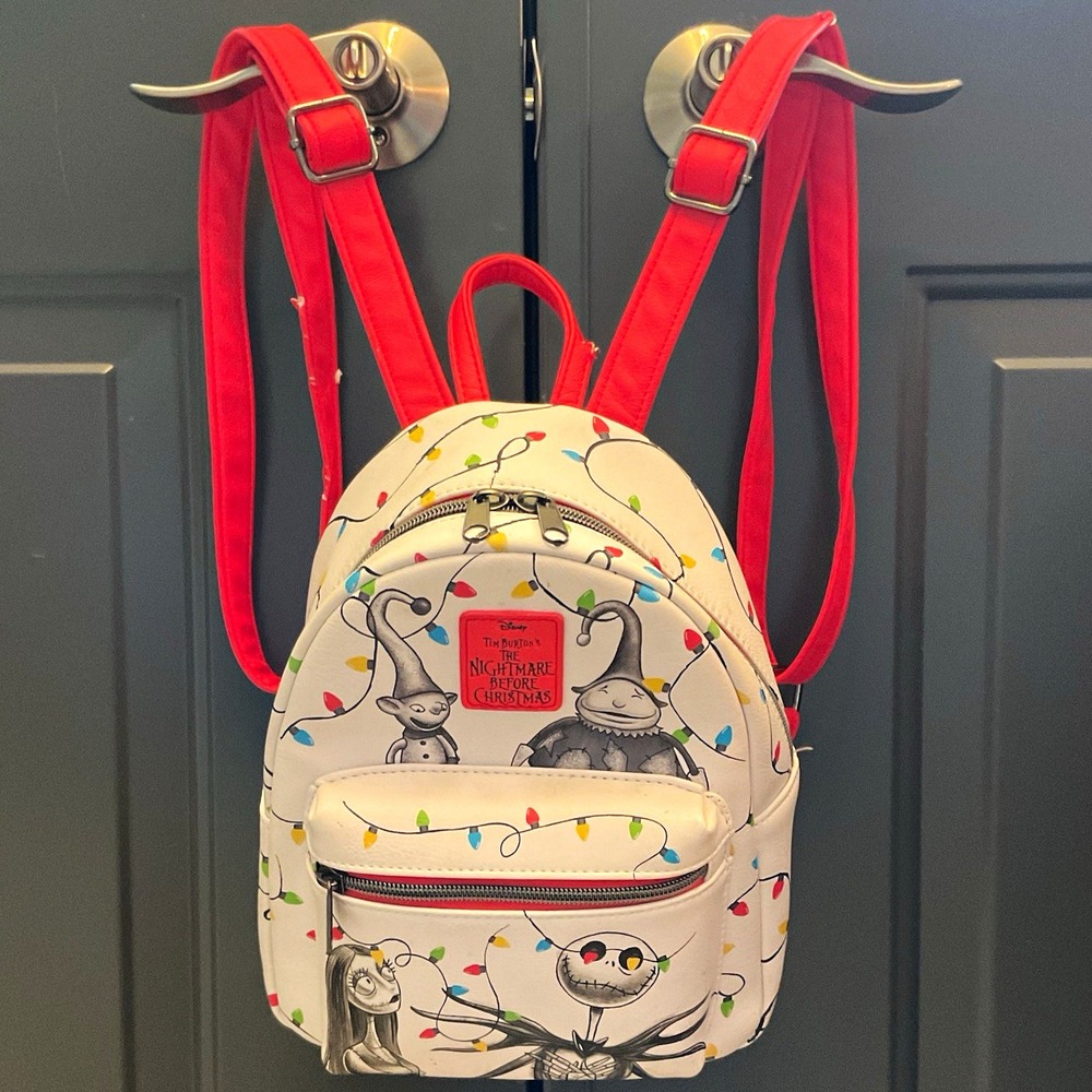 Disney Nightmare Before Christmas Mini Faux Leather Zip Backpack